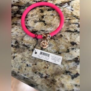 Marc by Marc Jacobs Pink Silicone Bracelet with Gold Charm
